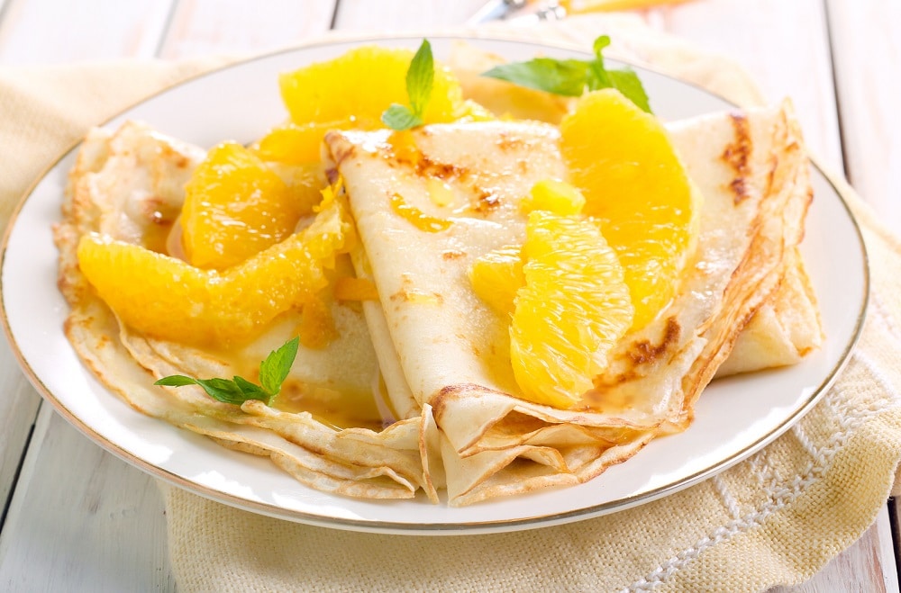 receta fácil de crepas de naranja