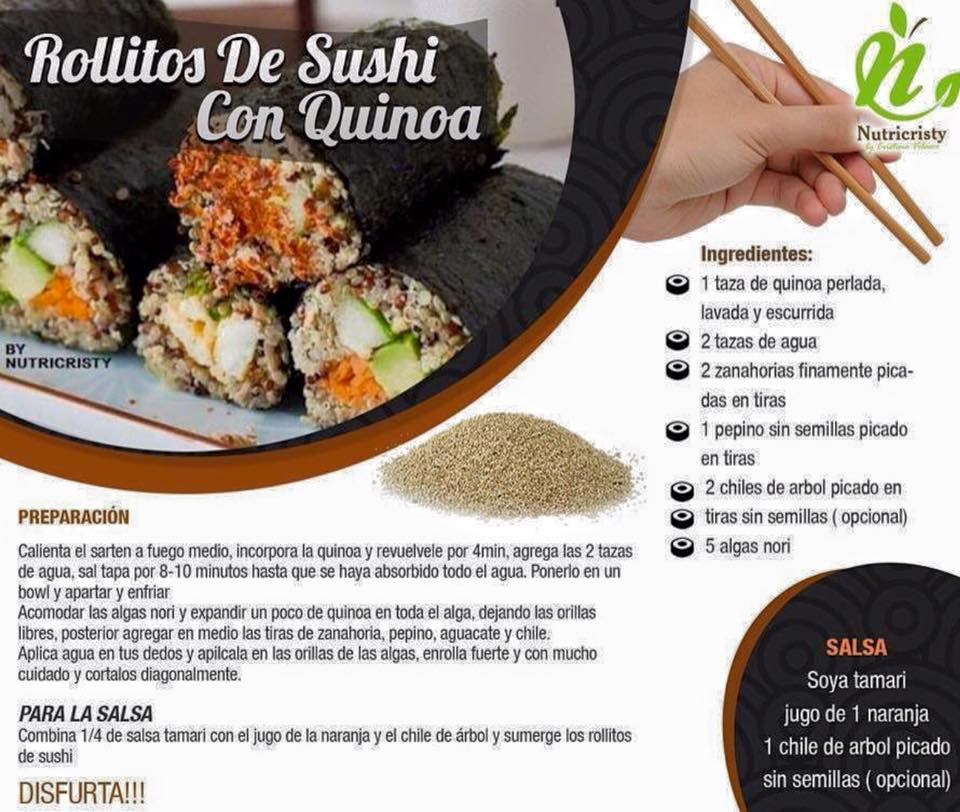 rollitos sushi con quinoa